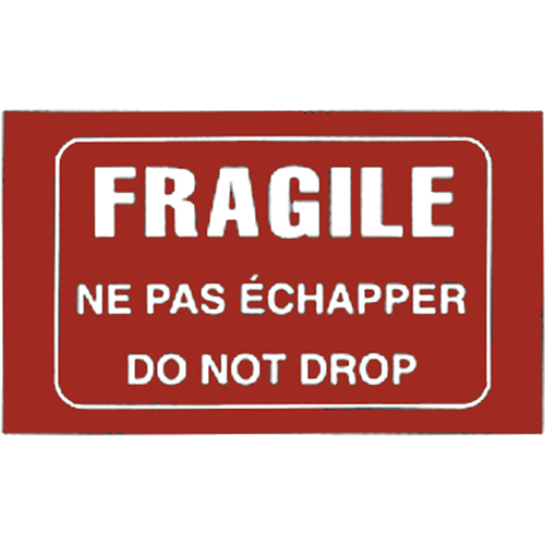"Fragile" Bilingual Special Handling Labels, 5" L x 3" W, White on Red Superchem Industries