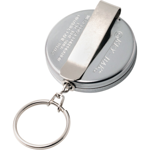 Original Series Retractable Keychain, Chrome, 24" Cable, Belt Clip Attachment Superchem Industries