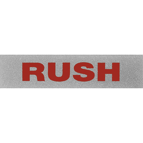 "Rush" Special Handling Labels, 5" L x 2" W, Black on Red Superchem Industries