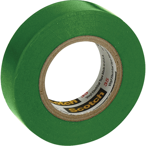 Scotch&reg; 35 Colour Coded Tape, 12.7 mm (1/2") x 6.1 m (20'), Green, 7 mils Superchem Industries