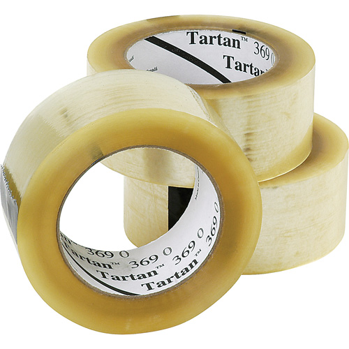 Tartan 369 Box Sealing Tape, Acrylic Adhesive, 1.6 mils, 48 mm (1-22/25") x 132 m (432') Superchem Industries
