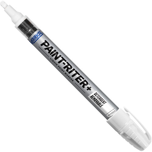 Paint-Riter&reg;+ Detergent Removable Paint Marker, Liquid, White Superchem Industries