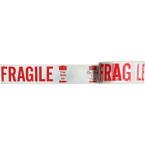 Ruban imprim&eacute; bilingue – Fragile ce c&ocirc;t&eacute; en haut, Rouge/blanc Superchem Industries
