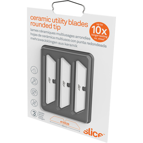 Slice Rounded Tip Replacement Blades for Ceramic Utility Knife, Single Style Superchem Industries