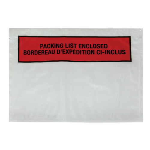 Pochette pour bordereau d'exp&eacute;dition, 7" lo x 5-1/2" la, Style Insertion par l'arri&egrave;re Superchem Industries