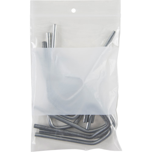 Sacs en poly avec espace inscriptible blanc, Refermable, 6" x 4", 2 mils Superchem Industries