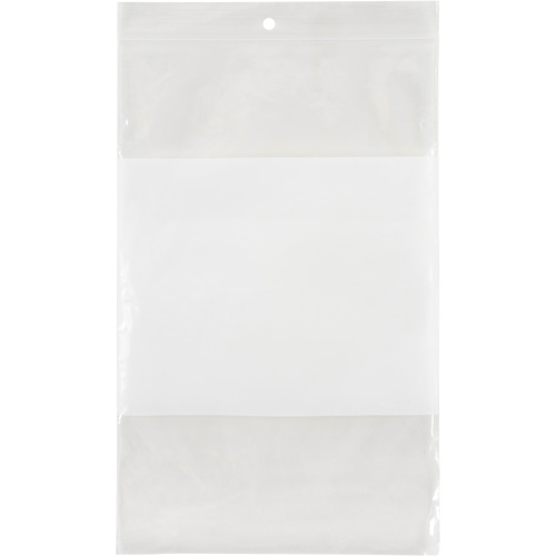 Sacs en poly avec espace inscriptible blanc, Refermable, 9" x 6", 2 mils Superchem Industries