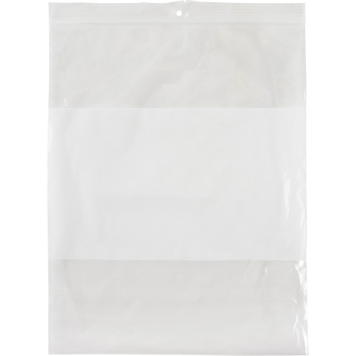 White Block Poly Bags, Reclosable, 10" x 8", 2 mils Superchem Industries