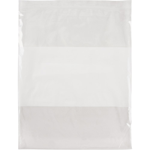 White Block Poly Bags, Reclosable, 15" x 12", 2 mils Superchem Industries