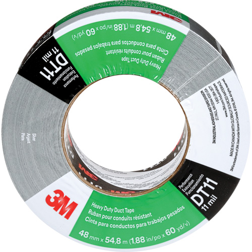 DT11 Heavy-Duty Duct Tape, 11 mils, Silver, 48 mm (2") x 55 m (180') Superchem Industries
