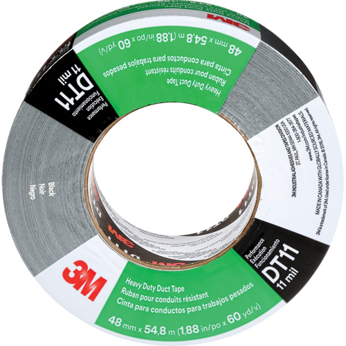 DT11 Heavy-Duty Duct Tape, 11 mils, Black, 48 mm (2") x 55 m (180') Superchem Industries