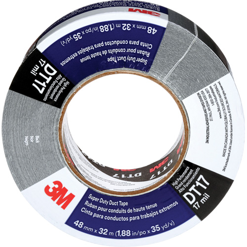 DT17 Super-Duty Duct Tape, 17 mils, Black, 48 mm (2") x 32 m (105') Superchem Industries