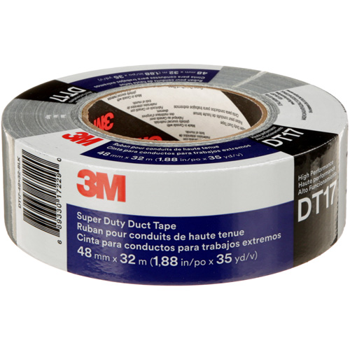 DT17 Super-Duty Duct Tape, 17 mils, Black, 48 mm (2") x 32 m (105') Superchem Industries