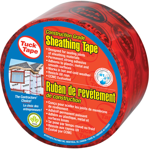 Ruban de rev&ecirc;tement pour entrepreneurs, 60 mm (2-3/8") x 0,0 m (0,0'), Rouge Superchem Industries