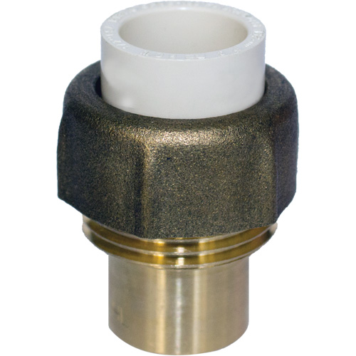 Raccord union, 1" x 3/4", PVC-C, Embout femelle x bras&eacute; Superchem Industries