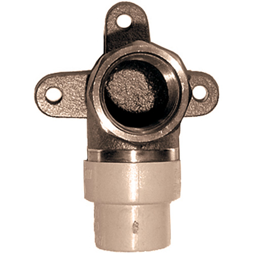 Coude applique 90° monobloc, Noeud x FPT, Laiton/PVC-C, 3/4" Superchem Industries