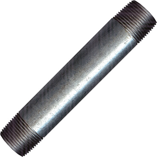 Raccord long, Galvanis&eacute;, 1/2", NPT x NPT Superchem Industries