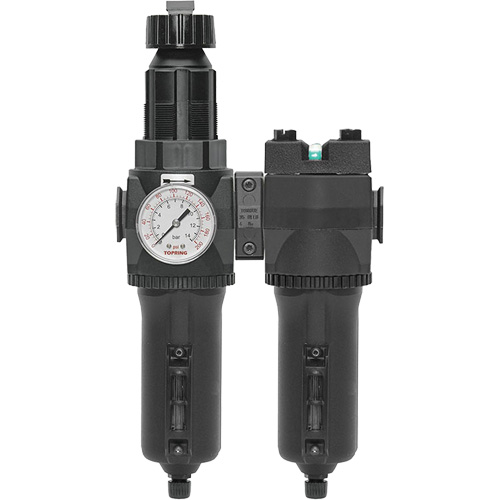 Manual Drain Filter, Regulator & Coalescing Filter with Metal Bowl Modulair 400, 1/4" NPT, 200 psi, 9.1 fl. oz. Capacity Superchem Industries