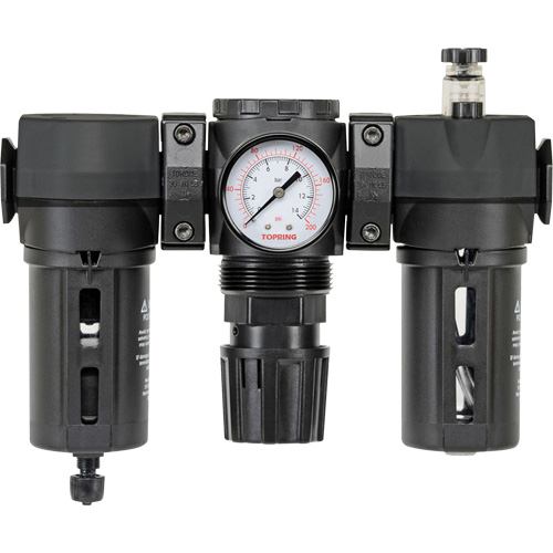 Filtre, d&eacute;tendeur & lubrificateur Modulair 200 avec drain manuel & bol standard, 3/8" NPTF Superchem Industries