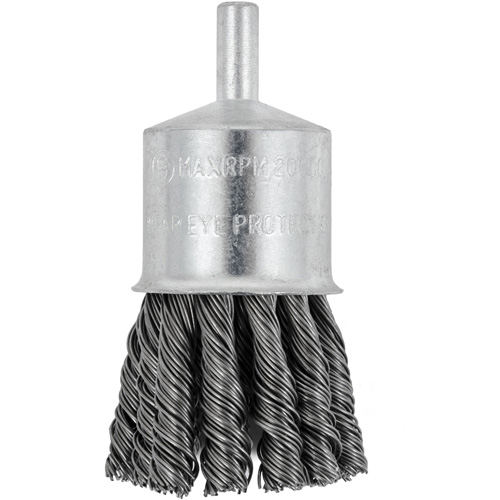 Brosse &agrave; embouts &agrave; fils nou&eacute;s torsad&eacute;s mont&eacute; sur mandrin, 1-1/8" dia. x 1/4" arbre Superchem Industries