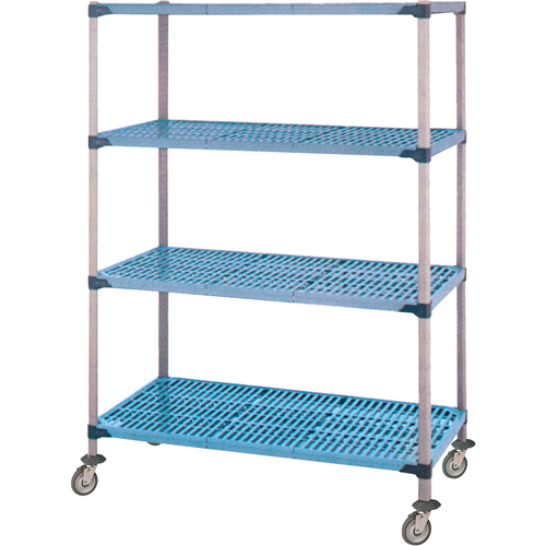 Shelving Unit, 4 Tiers, 36" W x 68" H x 18" D Superchem Industries