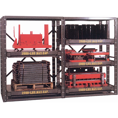 E-Z Glide Shelving, Steel, Roll Out, 2000 lbs. Capacity, 48" W x 84.5" H x 48" D Superchem Industries