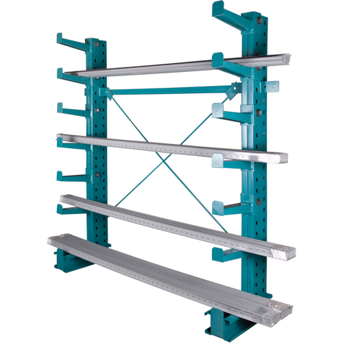 Cantilever Bar-Stock Racking - Light-Duty, Single Sided, 12" Arm, 75" H Superchem Industries