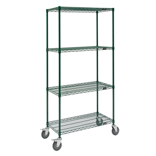 Wire Shelf Cart, Epoxy Finish, 36" x 69" x 18", 800 lbs. Capacity Superchem Industries