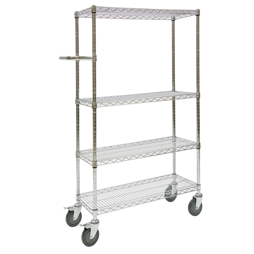 Push Cart, Chrome Plated, 30" x 60" x 14", 800 lbs. Capacity Superchem Industries