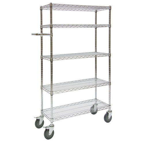 Push Cart, Chrome Plated, 30' x 60" x 14", 800 lbs. Capacity Superchem Industries