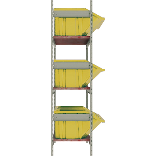 &eacute;tag&egrave;res larges avec bacs g&eacute;ants en plastique, Acier, Sans boulons, Capacit&eacute; 800 lb, 66" la x 60" h x 18" p Superchem Industries