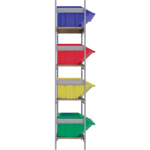 &eacute;tag&egrave;res larges avec bacs g&eacute;ants en plastique, Acier, Sans boulons, Capacit&eacute; 800 lb, 66" la x 72" h x 18" p Superchem Industries