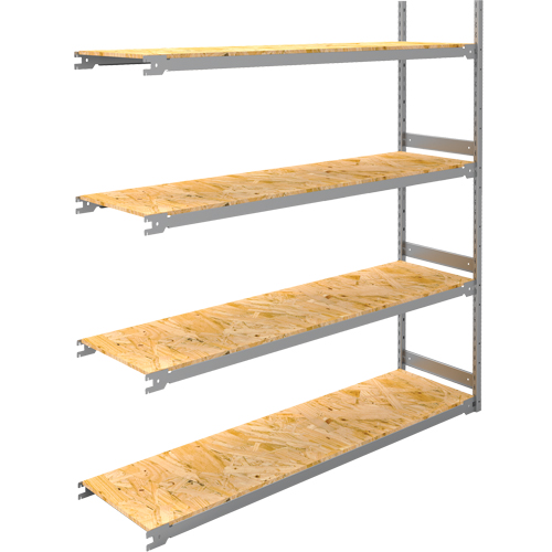 Wide Span Record Storage Shelving, Steel, 4 Shelves, 72" W x 18" D x 84" H, Add-On Kit Superchem Industries