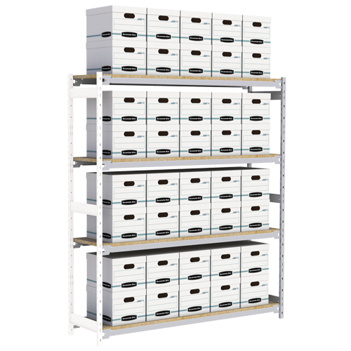 &eacute;tag&egrave;re-classeur de grande largeur, Acier, 4 Tablettes, 72" la x 18" p x 84" h, Ensemble Ajout Superchem Industries