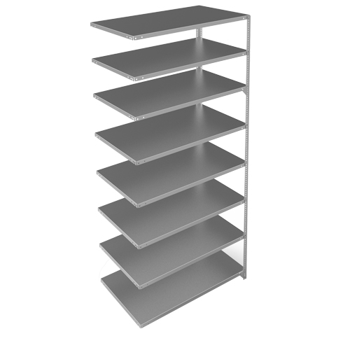&eacute;l&eacute;ment de rayonnage, Acier galvanis&eacute;, Montant &agrave; fente, Capacit&eacute; 275 lb, 48" la x 96" h x 24" p Superchem Industries