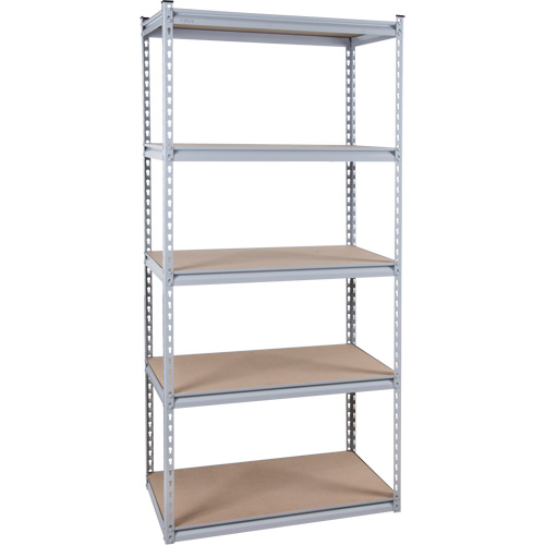 Heavy-Duty Shelving, Steel, Boltless, 1200 lbs. Capacity, 48" W x 72" H x 18" D Superchem Industries