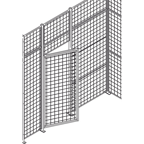 Porte basculante standard pour cloison en treillis m&eacute;tallique, 4' la x 7' h Superchem Industries