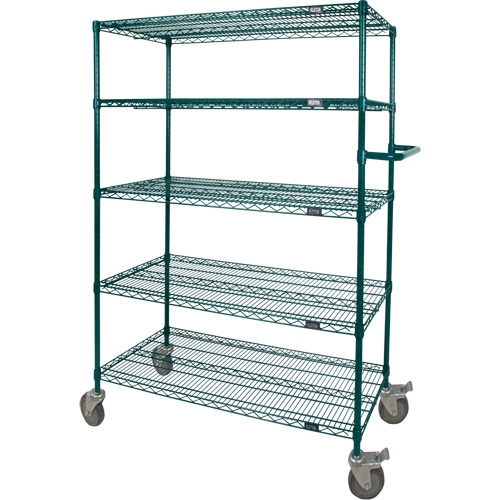 Wire Shelf Push Cart, Epoxy Finish, 36" x 69" x 24", 600 lbs. Capacity Superchem Industries