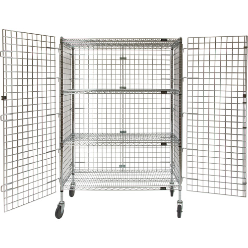 Security Cart, Chrome Plated, 48" x 69" x 24", 500 lbs. Capacity Superchem Industries