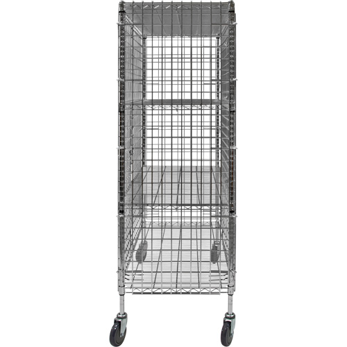 Security Cart, Chrome Plated, 48" x 69" x 24", 500 lbs. Capacity Superchem Industries