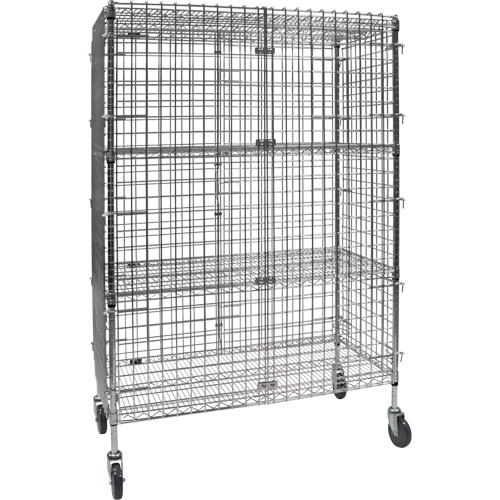 Security Cart, Chrome Plated, 48" x 69" x 24", 500 lbs. Capacity Superchem Industries