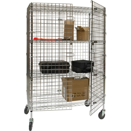 Security Cart, Chrome Plated, 48" x 69" x 24", 500 lbs. Capacity Superchem Industries