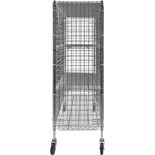 Security Cart, Chrome Plated, 60" x 69" x 24", 500 lbs. Capacity Superchem Industries
