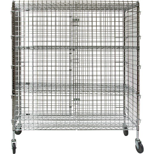 Security Cart, Chrome Plated, 60" x 69" x 24", 500 lbs. Capacity Superchem Industries