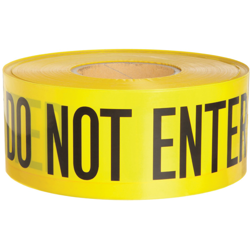 Rubans pour barricades, Anglais, 3" la x 1000' lo, 3 mils, Noir sur jaune Superchem Industries
