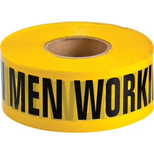 Barricade Tape, English, 3" W x 1000' L, 3.5 mils, Black on Yellow Superchem Industries