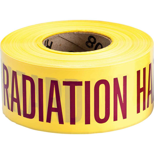 Barricade Tape, English, 3" W x 200' L, 3 mils, Magenta on Yellow Superchem Industries