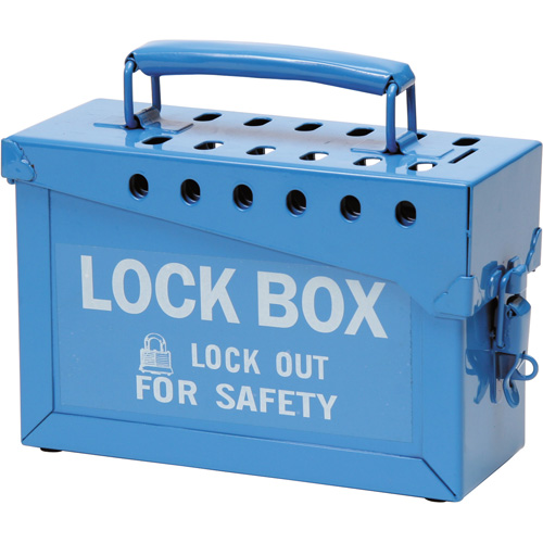 Coffret de s&eacute;curit&eacute; portatif en m&eacute;tal, Bleu Superchem Industries