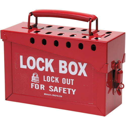 Portable Metal Lock Box, Red Superchem Industries