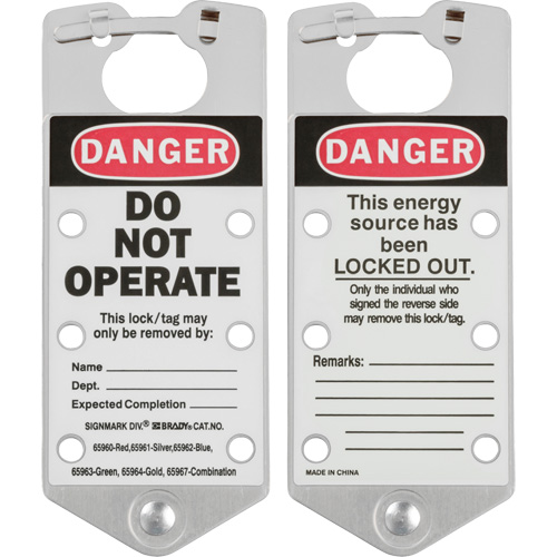 Labeled Lockout Hasps, Silver Superchem Industries